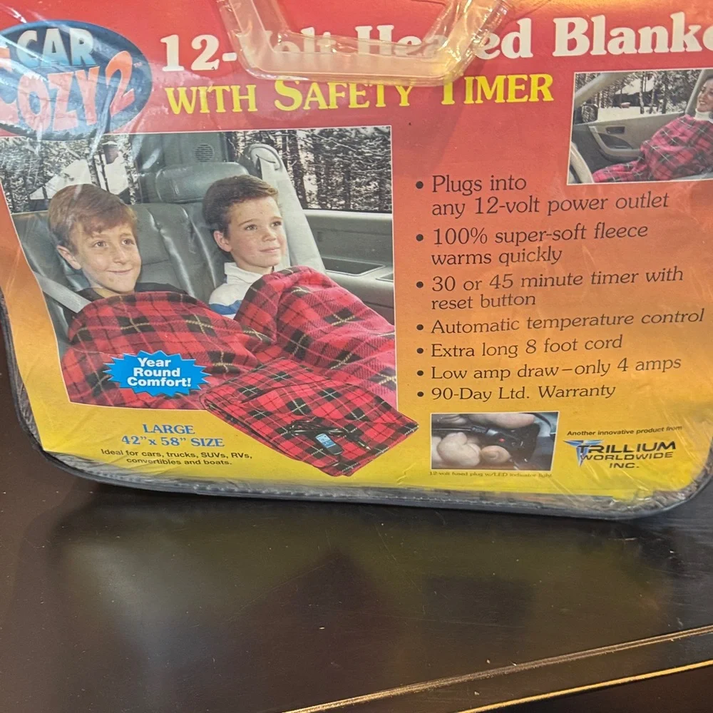 Red Heated Blanket with Safety Timer